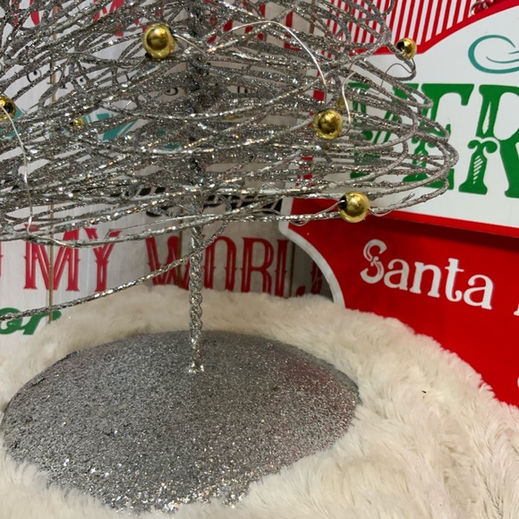 Holiday Christmas Tree Silver Swirls with gold ball and Star - Picture 4 of 4